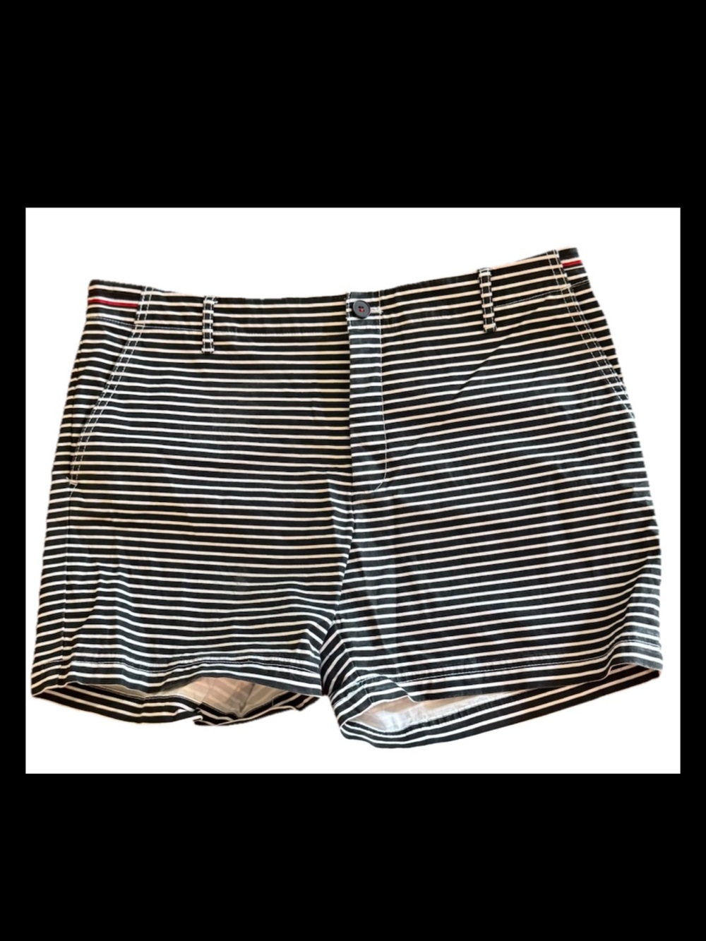 Tommy Hilfiger Black and White Striped Women  Shorts Size 14